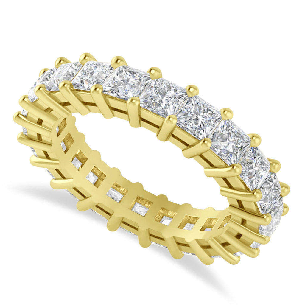 Princess Cut Diamond Eternity Wedding Band 14k Yellow Gold (3.96ct)