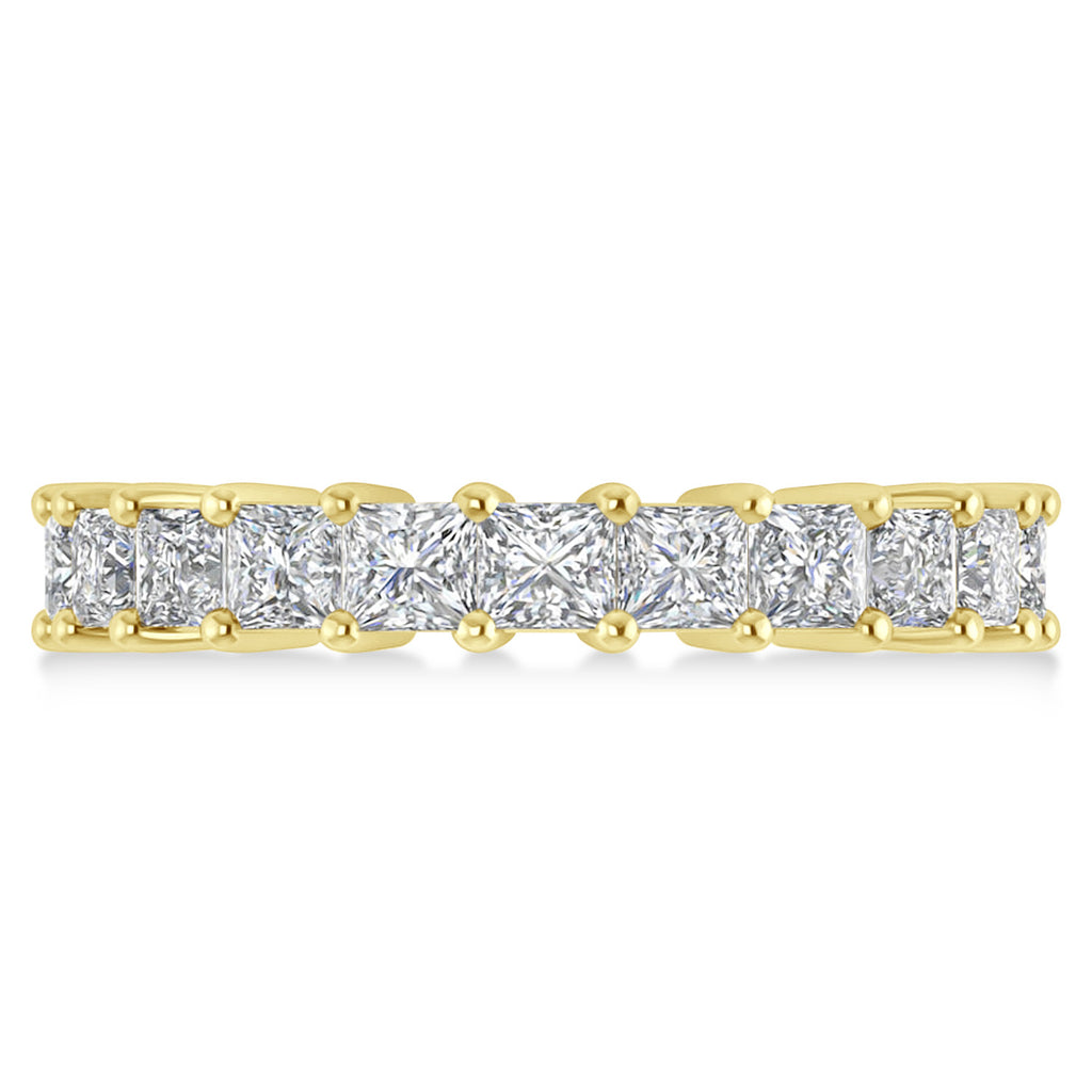 Princess Cut Diamond Eternity Wedding Band 14k Yellow Gold (3.96ct)