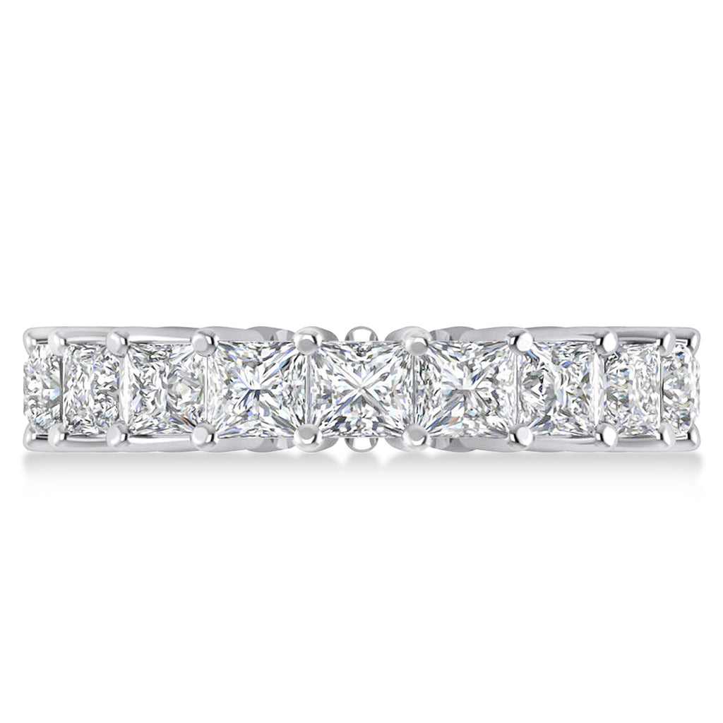 Princess Cut Diamond Eternity Wedding Band 14k White Gold (5.51ct)