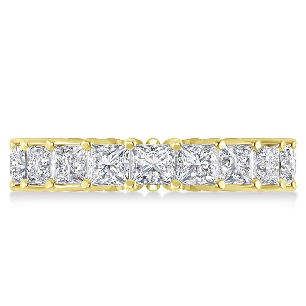 Princess Cut Diamond Eternity Wedding Band 14k Yellow Gold (5.51ct)