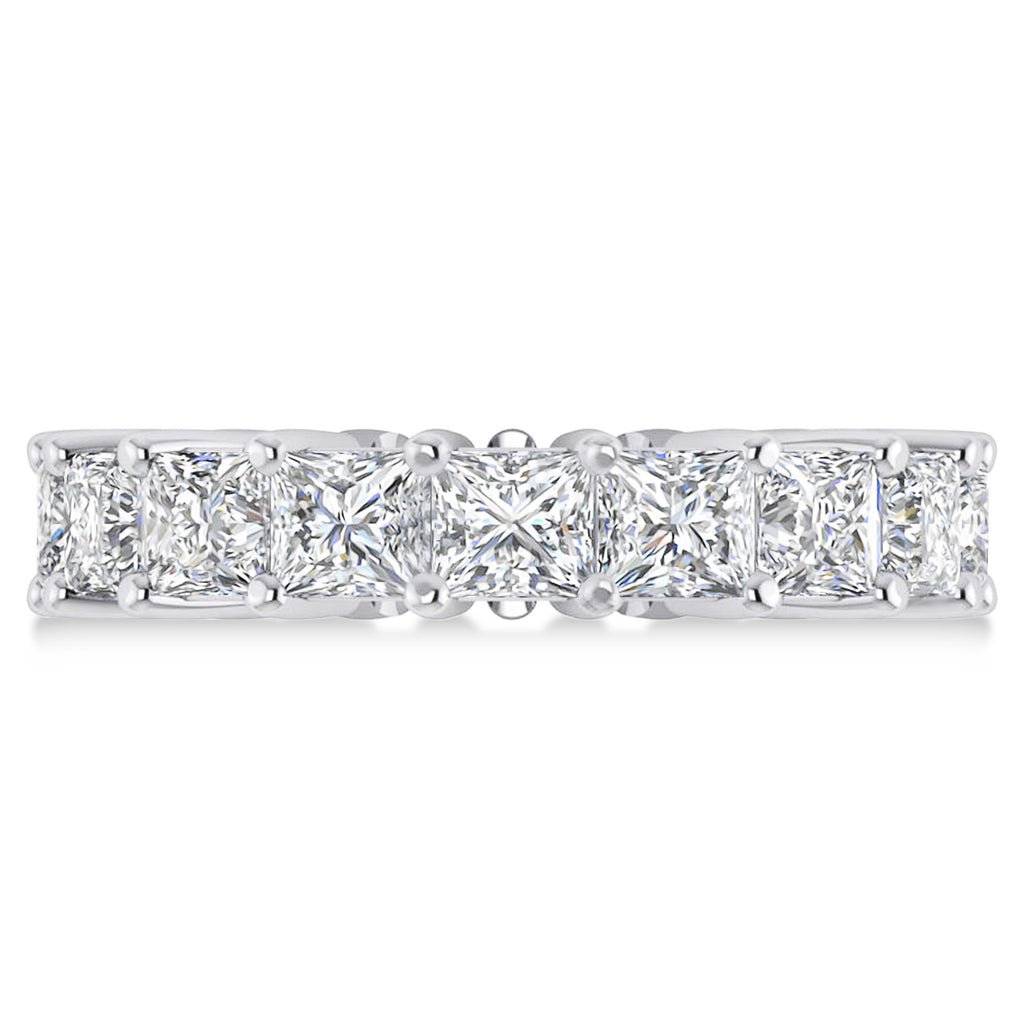 Princess Cut Diamond Eternity Wedding Band 14k White Gold (6.63ct)