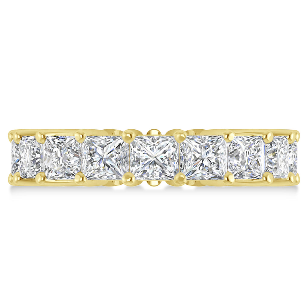 Princess Cut Diamond Eternity Wedding Band 14k Yellow Gold (6.63ct)