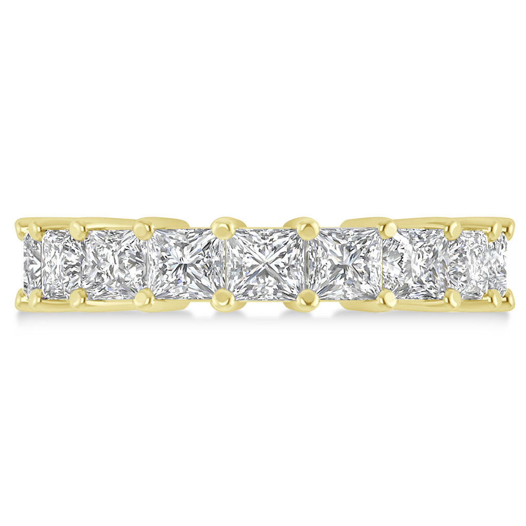 Princess Cut Diamond Eternity Wedding Band 14k Yellow Gold (5.58ct)