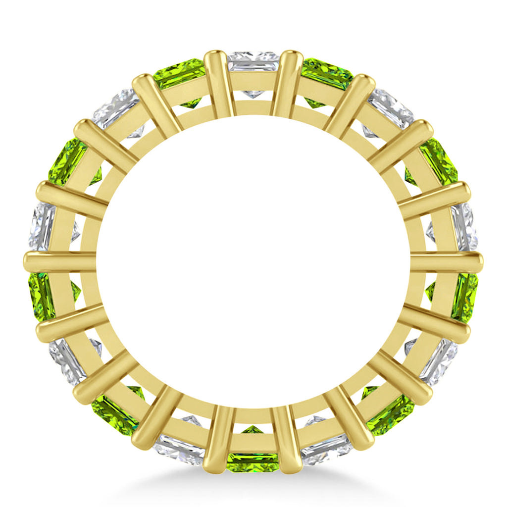 Princess Diamond & Peridot Wedding Band 14k Yellow Gold (5.94ct)