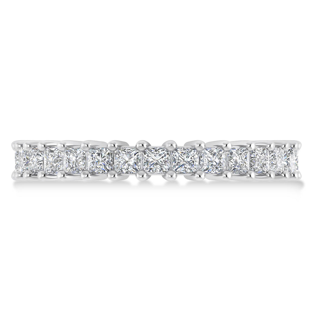 Princess Cut Diamond Eternity Wedding Band 14k White Gold (2.32ct)