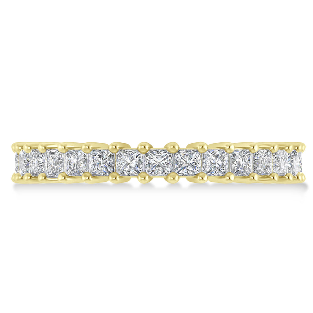 Princess Cut Diamond Eternity Wedding Band 14k Yellow Gold (2.32ct)