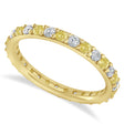 Yellow & White Diamond Eternity Wedding Band 14k Yellow Gold (0.87ct)