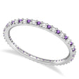 Petite Diamond & Amethyst Eternity Wedding Band 14k White Gold (0.25ct)
