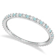 Petite Diamond & Aquamarine Eternity Wedding Band 14k White Gold (0.25ct)