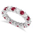 Diamond & Ruby Eternity Wedding Band 14k White Gold (2.40ct)