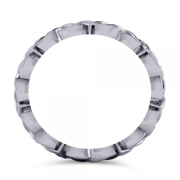 Triangular Trinity Celtic Knot Eternity Wedding Band 14k White Gold