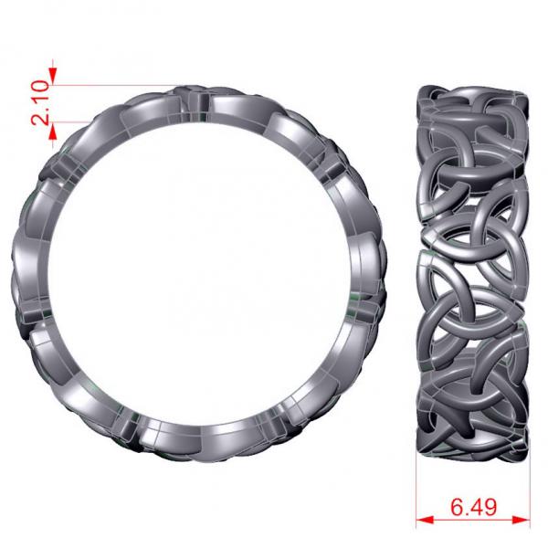 Triangular Trinity Celtic Knot Eternity Wedding Band 14k White Gold