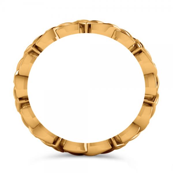 Triangular Trinity Celtic Knot Eternity Wedding Band 14k Yellow Gold