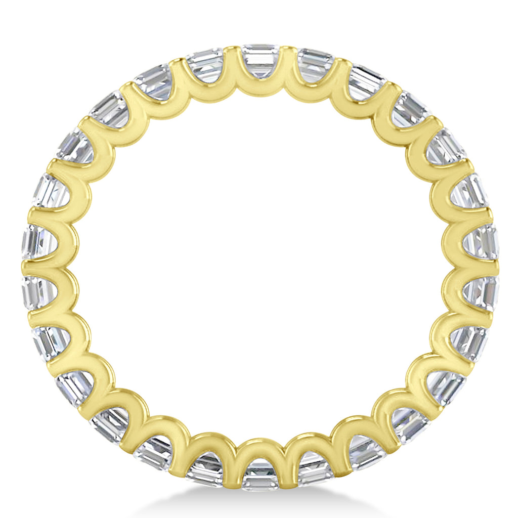 Asscher-Cut Diamond Eternity Wedding Band Ring 14k Yellow Gold (2.60ct)