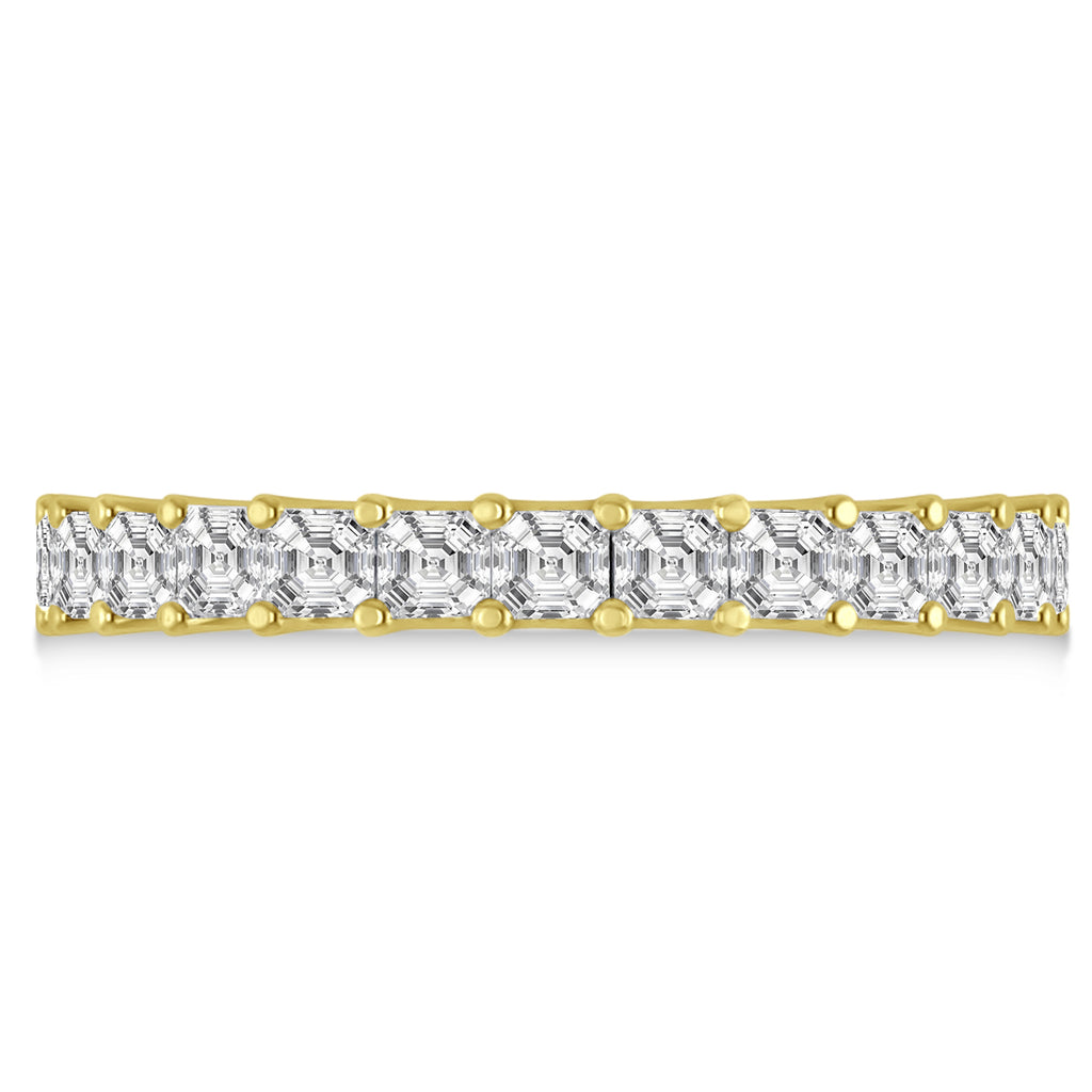 Asscher-Cut Diamond Eternity Wedding Band Ring 14k Yellow Gold (2.60ct)