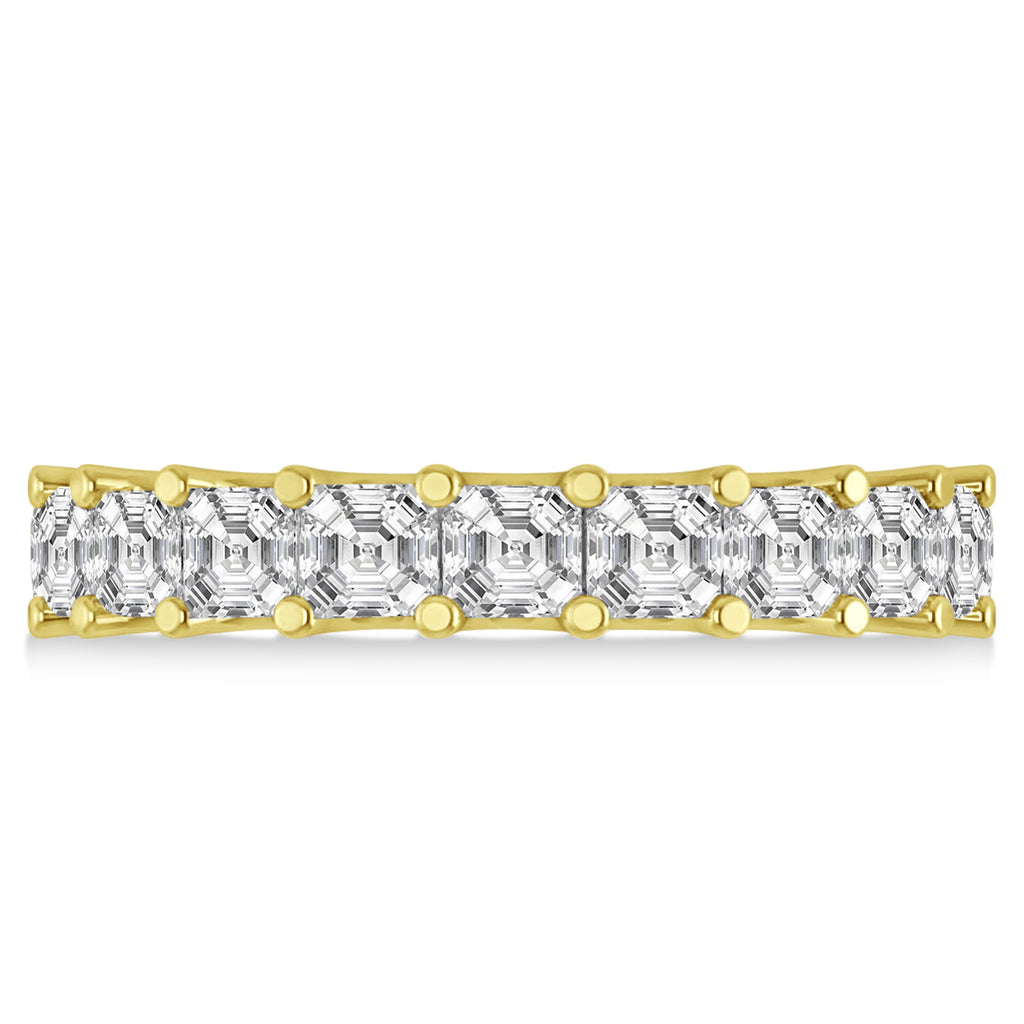 Asscher-Cut Diamond Eternity Wedding Band Ring 14k Yellow Gold (5.00ct)