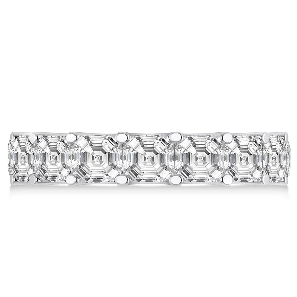 Asscher-Cut Diamond Eternity Wedding Band Ring 14k White Gold (9.00ct)