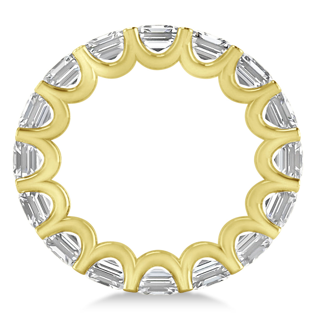 Asscher-Cut Eternity Diamond Wedding Band Ring 14k Yellow Gold (9.00ct)