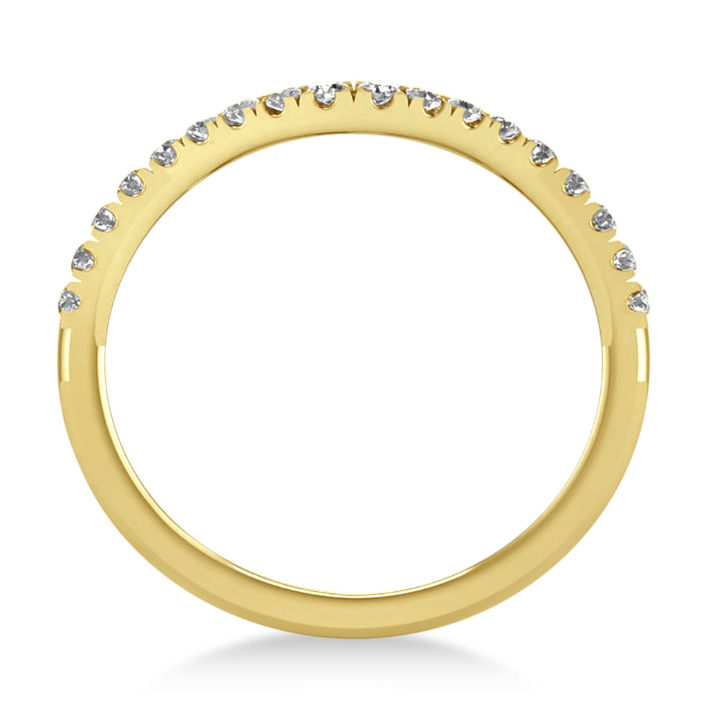 Diamond Curved Ring Wedding Band 14k Yellow Gold (0.27ct)