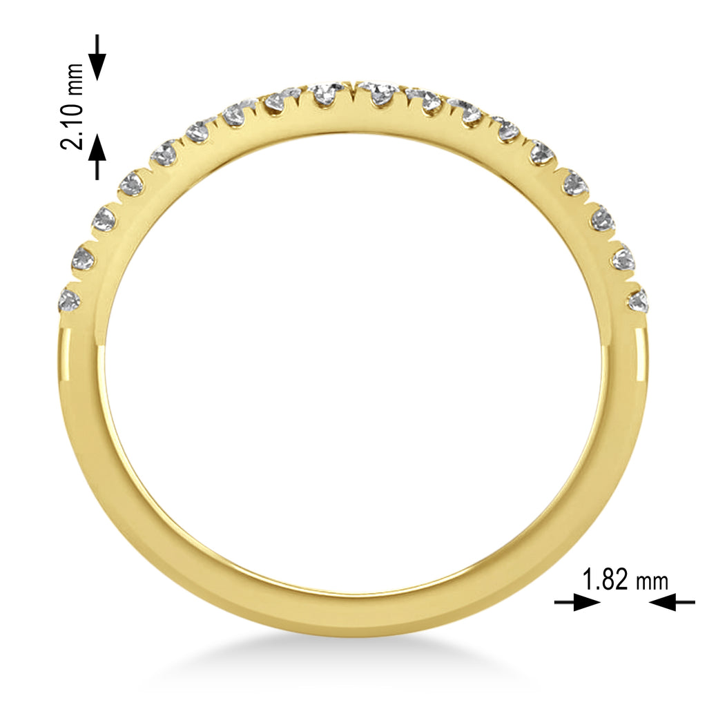 Diamond Curved Ring Wedding Band 14k Yellow Gold (0.27ct)