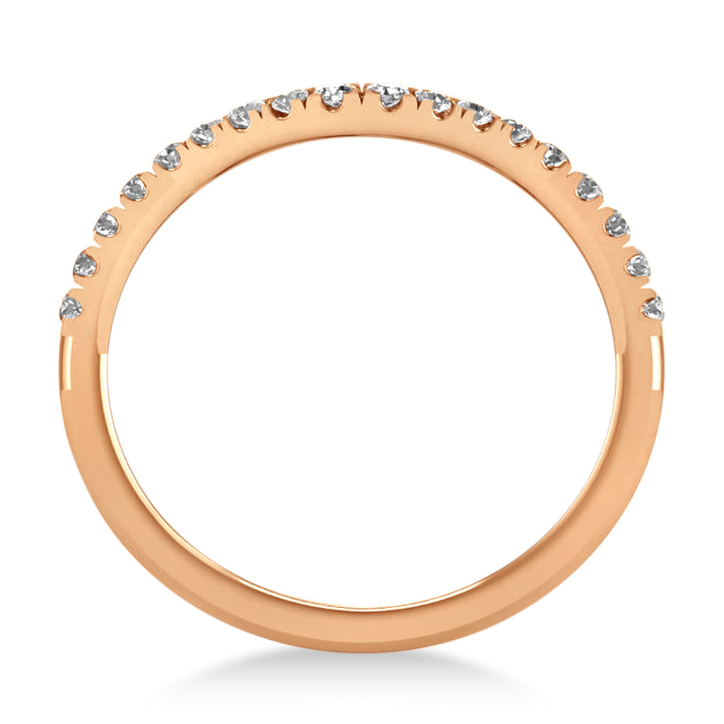 Diamond Curved Ring Wedding Band 18k Rose Gold (0.27ct)