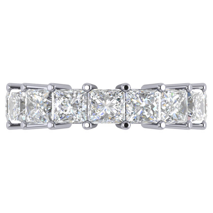 Princess Cut Diamond Eternity Wedding Band 14k White Gold (8.96ct)