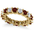 Diamond & Garnet Eternity Wedding Band 14k Yellow Gold (3.53ct)