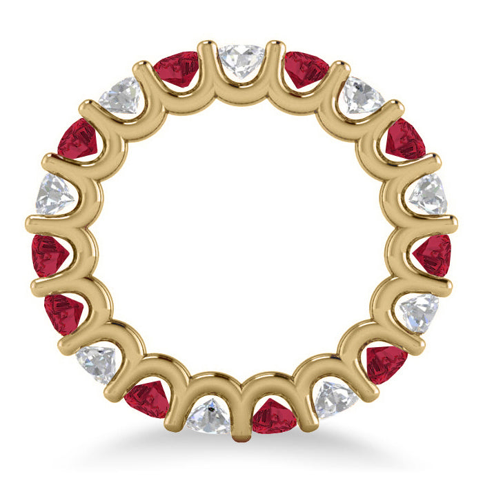 Diamond & Ruby Eternity Wedding Band 14k Yellow Gold (3.53ct)