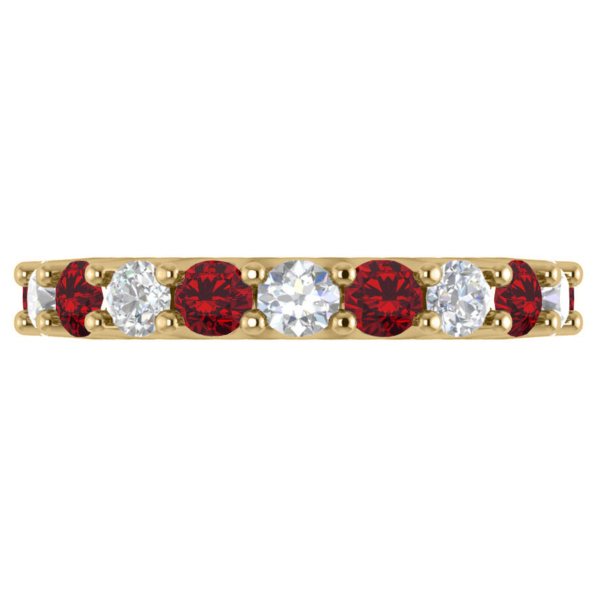 Diamond & Ruby Eternity Wedding Band 14k Yellow Gold (3.53ct)