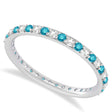 Blue & White Diamond Eternity Wedding Band 14k White Gold (0.57ct)