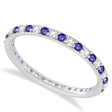 Diamond & Tanzanite Eternity Wedding Band 14k White Gold (0.57ct)