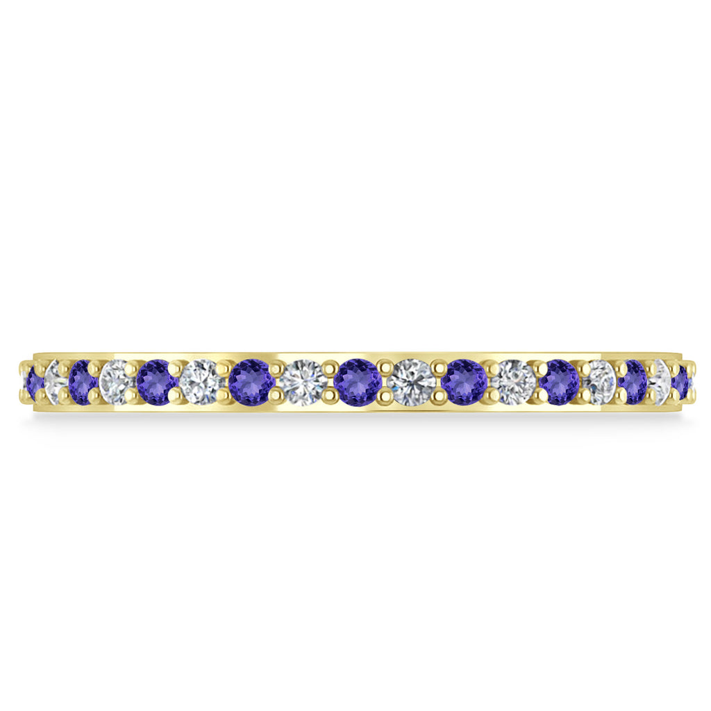 Diamond & Tanzanite Eternity Wedding Band 14k Yellow Gold (0.57ct)