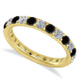 Black & White Diamond Eternity Wedding Band 14k Yellow Gold (1.50ct)