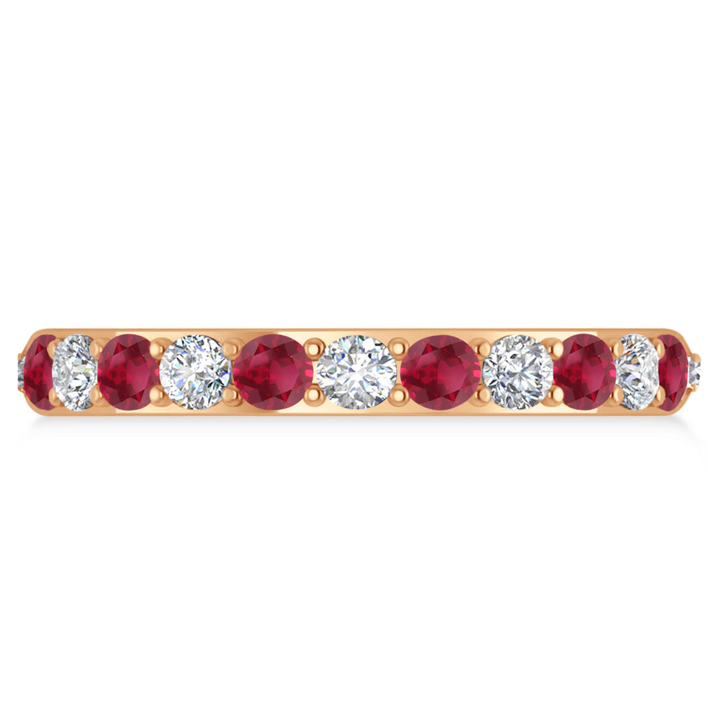 Diamond & Ruby Eternity Wedding Band 14k Rose Gold (1.50ct)