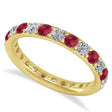 Diamond & Ruby Eternity Wedding Band 14k Yellow Gold (1.50ct)
