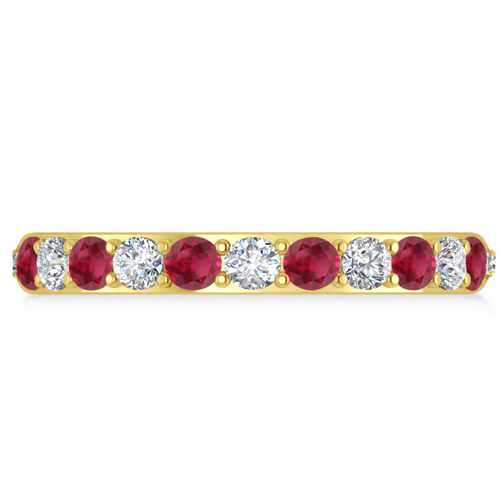 Diamond & Ruby Eternity Wedding Band 14k Yellow Gold (1.50ct)