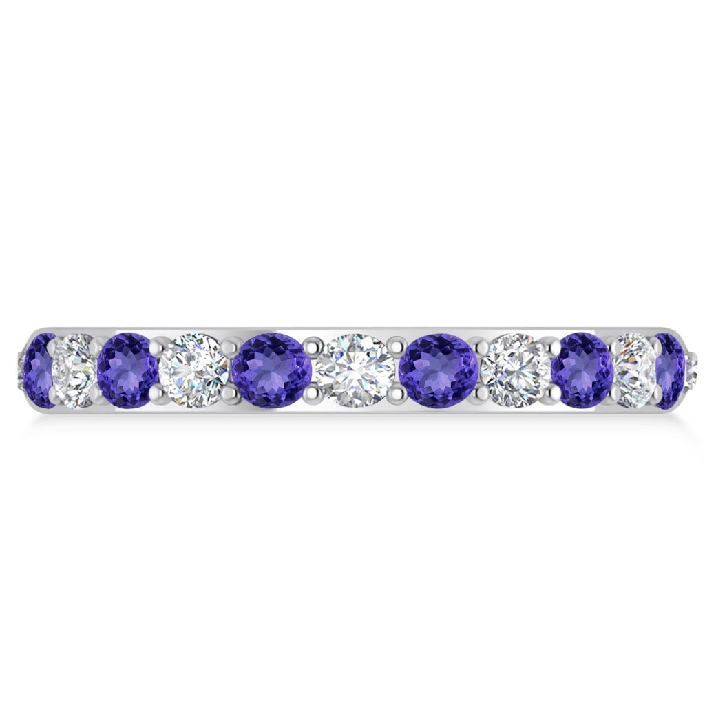 Diamond & Tanzanite Eternity Wedding Band 14k White Gold (1.50ct)