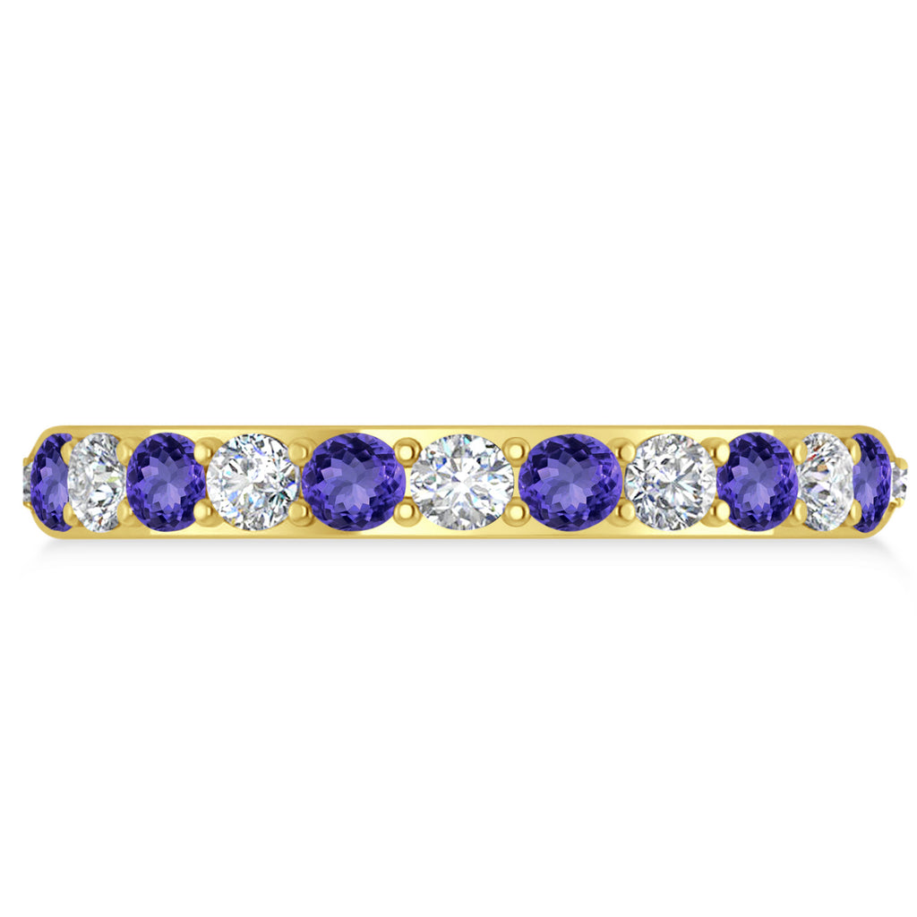 Diamond & Tanzanite Eternity Wedding Band 14k Yellow Gold (1.50ct)