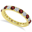 Diamond & Garnet Eternity Wedding Band 14k Yellow Gold (2.00ct)