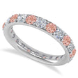 Diamond & Morganite Eternity Wedding Band 14k White Gold (2.00ct)