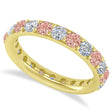 Diamond & Morganite Eternity Wedding Band 14k Yellow Gold (2.00ct)