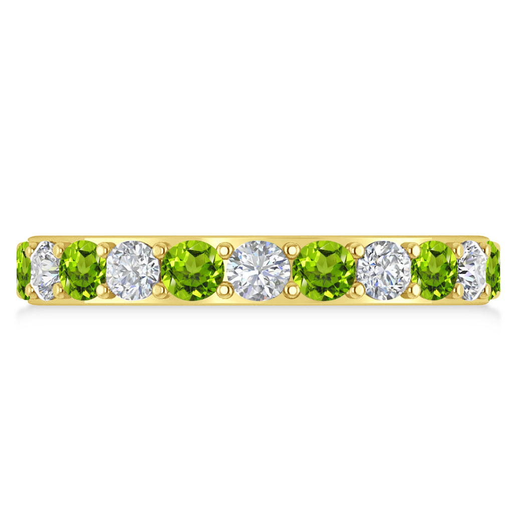 Diamond & Peridot Eternity Wedding Band 14k Yellow Gold (2.00ct)