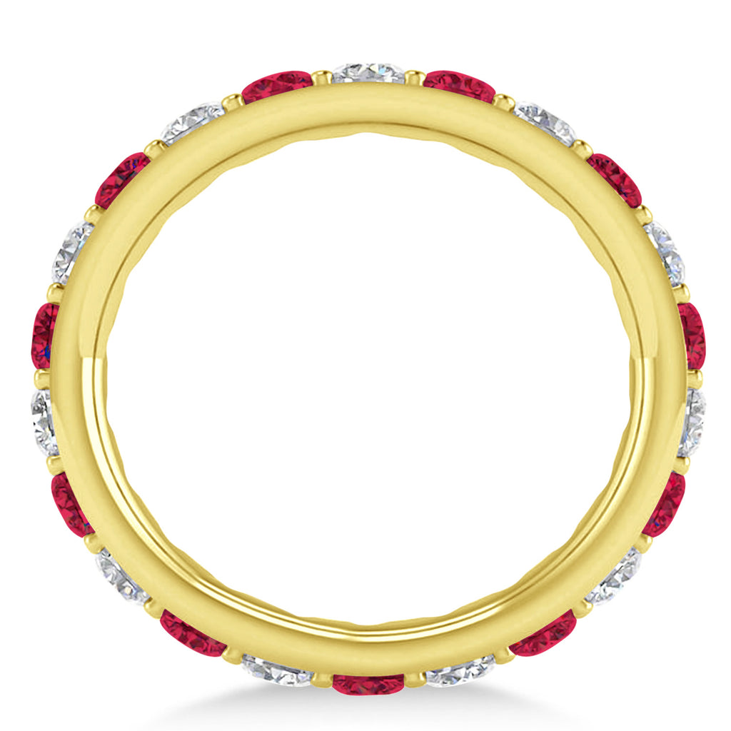 Diamond & Ruby Eternity Wedding Band 14k Yellow Gold (2.00ct)
