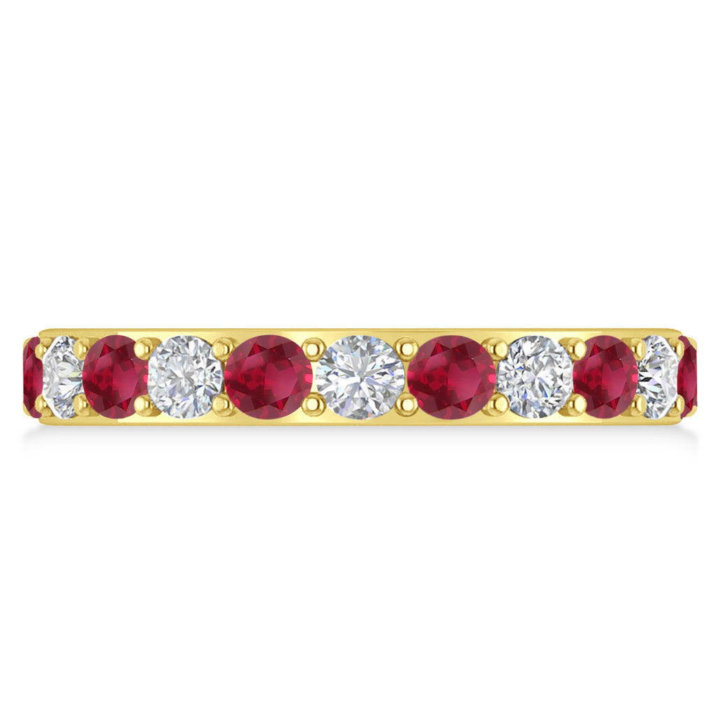 Diamond & Ruby Eternity Wedding Band 14k Yellow Gold (2.00ct)