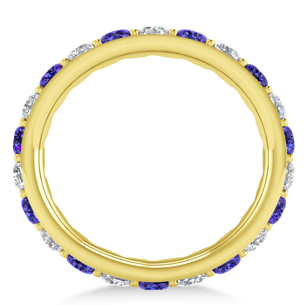 Diamond & Tanzanite Eternity Wedding Band 14k Yellow Gold (2.00ct)