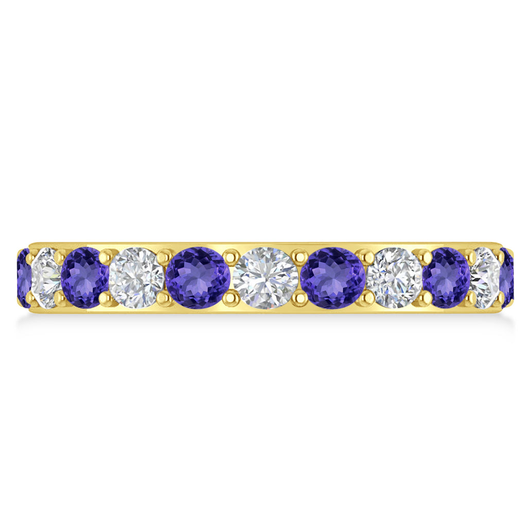 Diamond & Tanzanite Eternity Wedding Band 14k Yellow Gold (2.00ct)