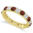 Diamond & Garnet Eternity Wedding Band 14k Yellow Gold (2.50ct)