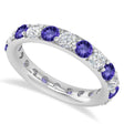 Diamond & Tanzanite Eternity Wedding Band 14k White Gold (2.50ct)