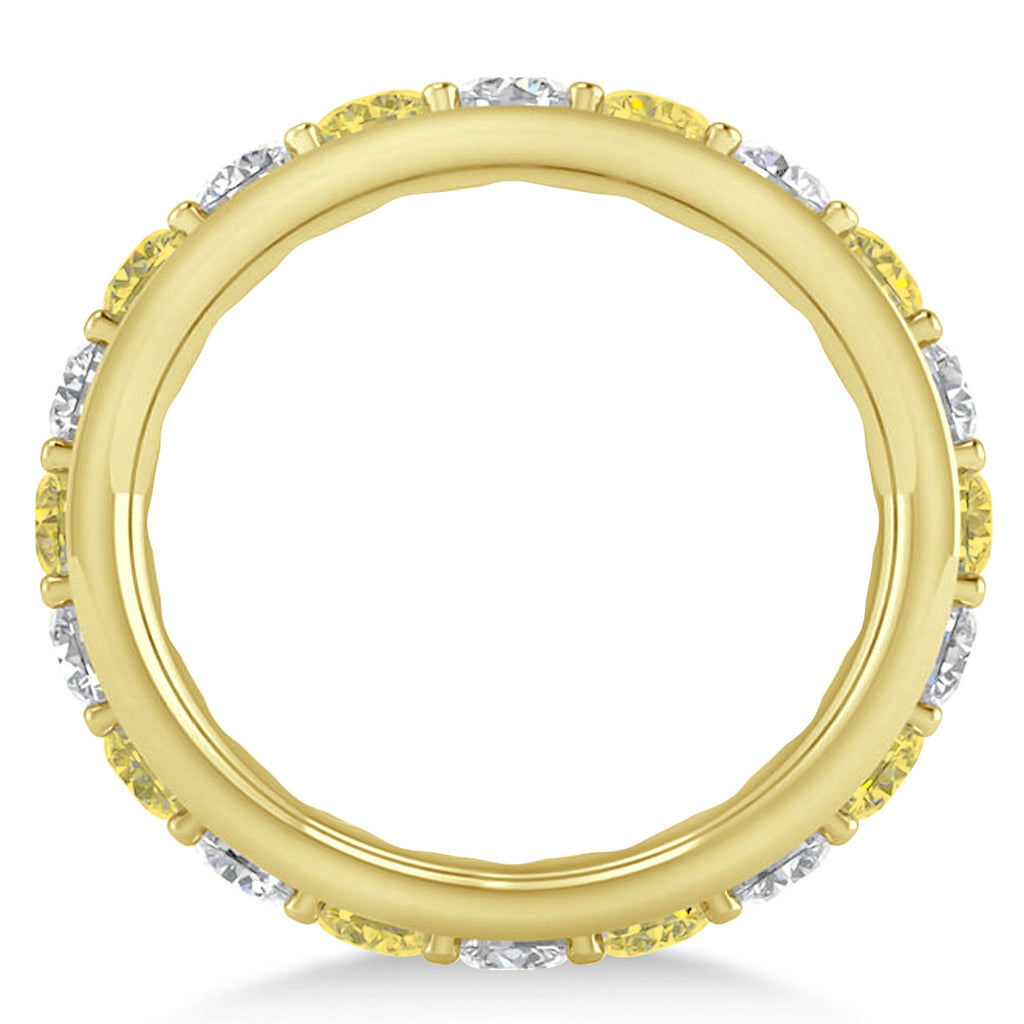 Yellow & White Diamond Eternity Wedding Band 14k Yellow Gold (2.50ct)