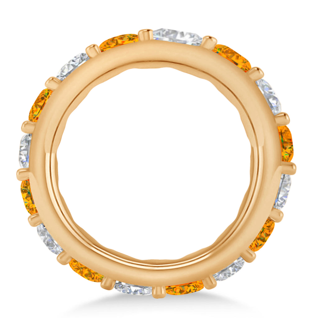 Diamond & Citrine Eternity Wedding Band 14k Rose Gold (4.20ct)